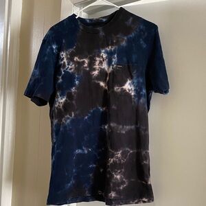 RVCA Short Sleeve Tee - Navy and Charcoal Tie-Dye